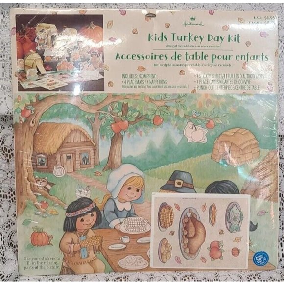 Hallmark Holiday Hallmark Kids Thanksgiving Placemats Stickers